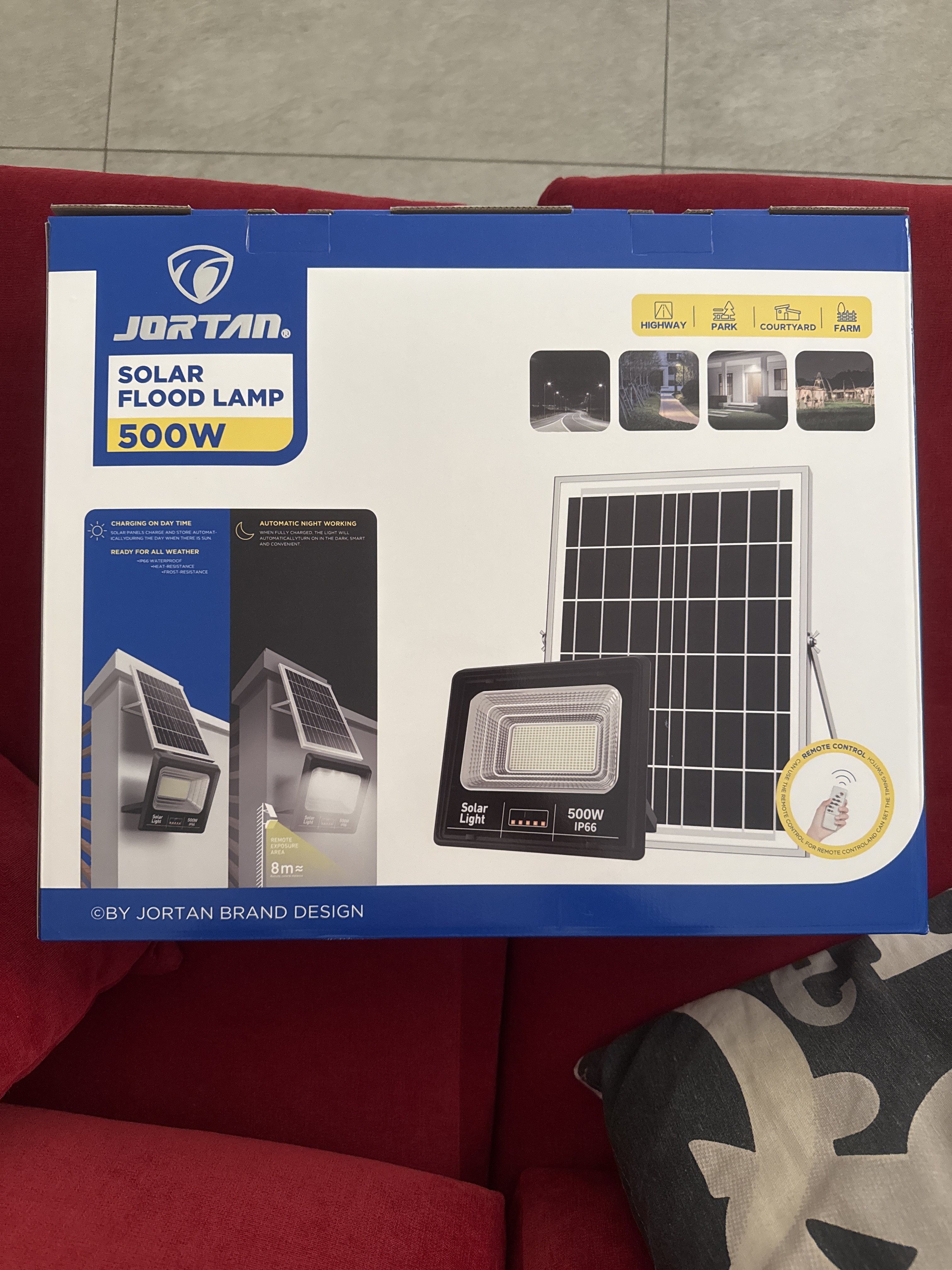 500W LED Solar Floodlight with Solar Panel & Remote Control IP66 - Nail Lamps Cyprus - Market-CY
