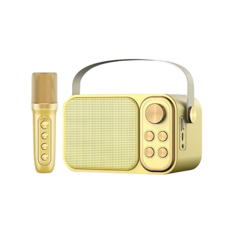 Беспроводной Bluetooth динамик с караоке-микрофоном - YS-103 - 887288 - Золотой