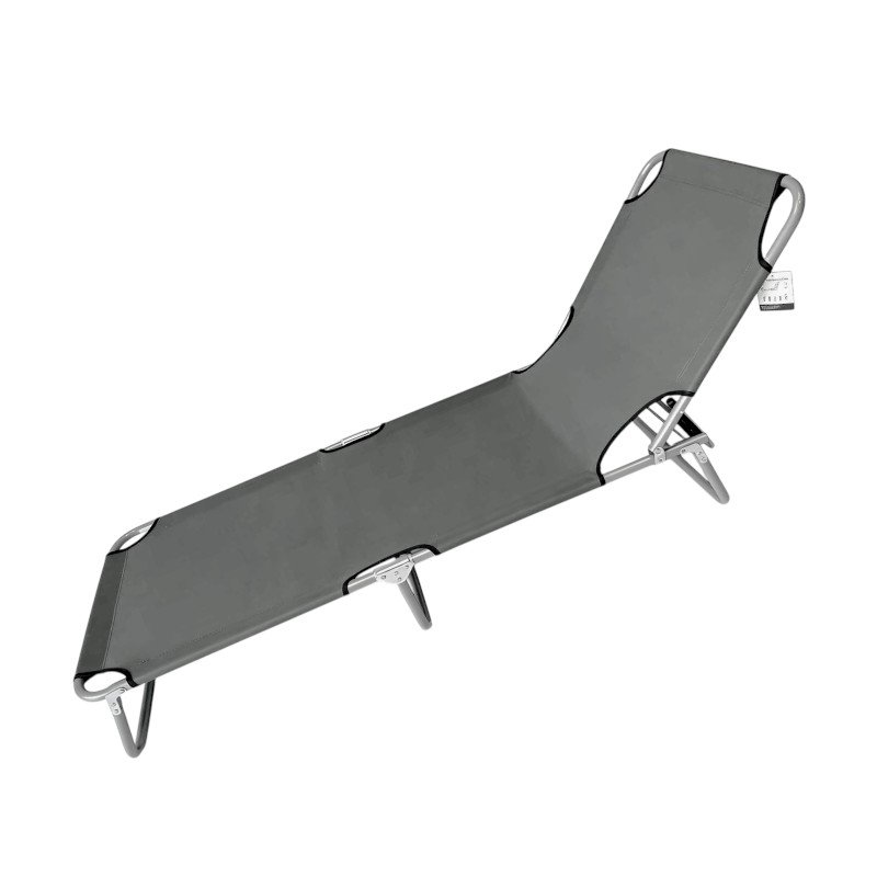 Folding beach lounger - 1247 - 510245 - Grey