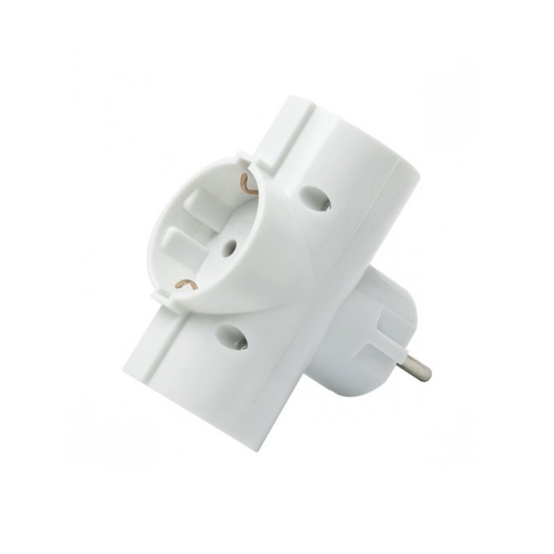 Power strip 3-position T type - Schuko - ZDB01-03A - 068660