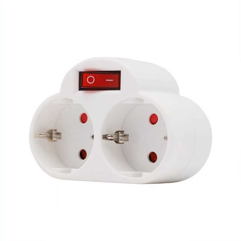 2-position power strip with switch - Schuko - ZDB01-02K - 068714