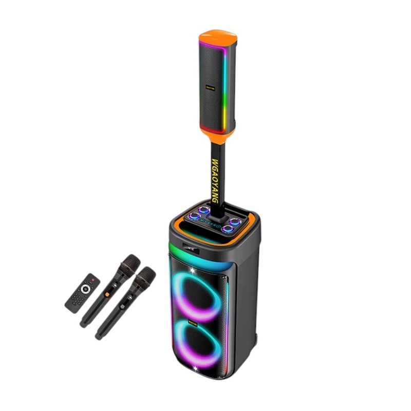 Portable subwoofer speaker with 2 Karaoke microphones - WGY-SZ8809 - 088095