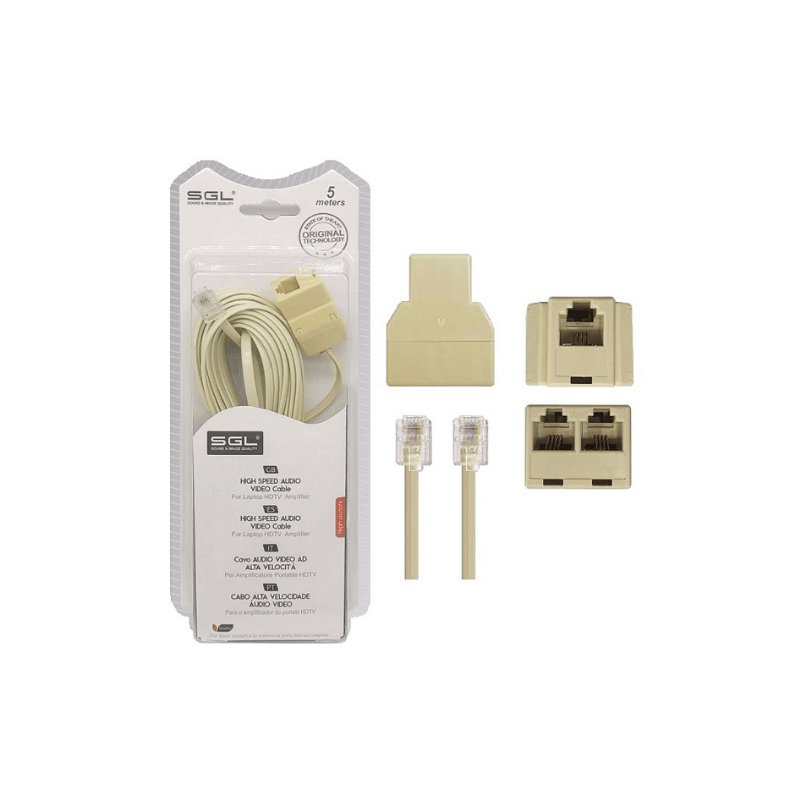 Telephone line cable - 5m - 6P4C - 094999