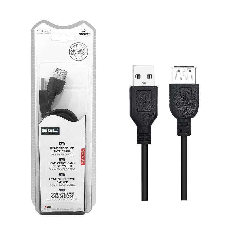 USB 2.0 Cable - 4S - Male/Female - 5m - 097237