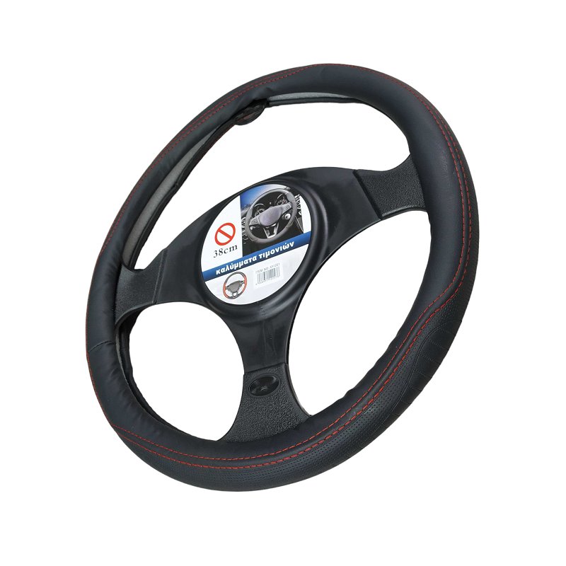 Car steering wheel cover - XY-051 - 122476 - Black/Red