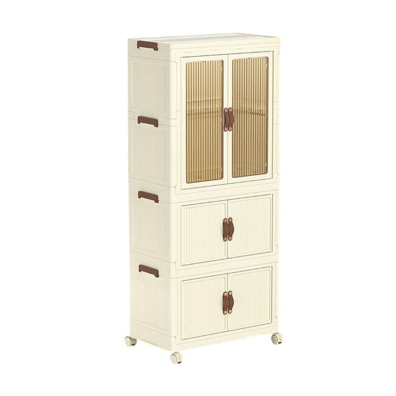 Folding wheeled storage cabinet 3 levels - 6502 - 170226