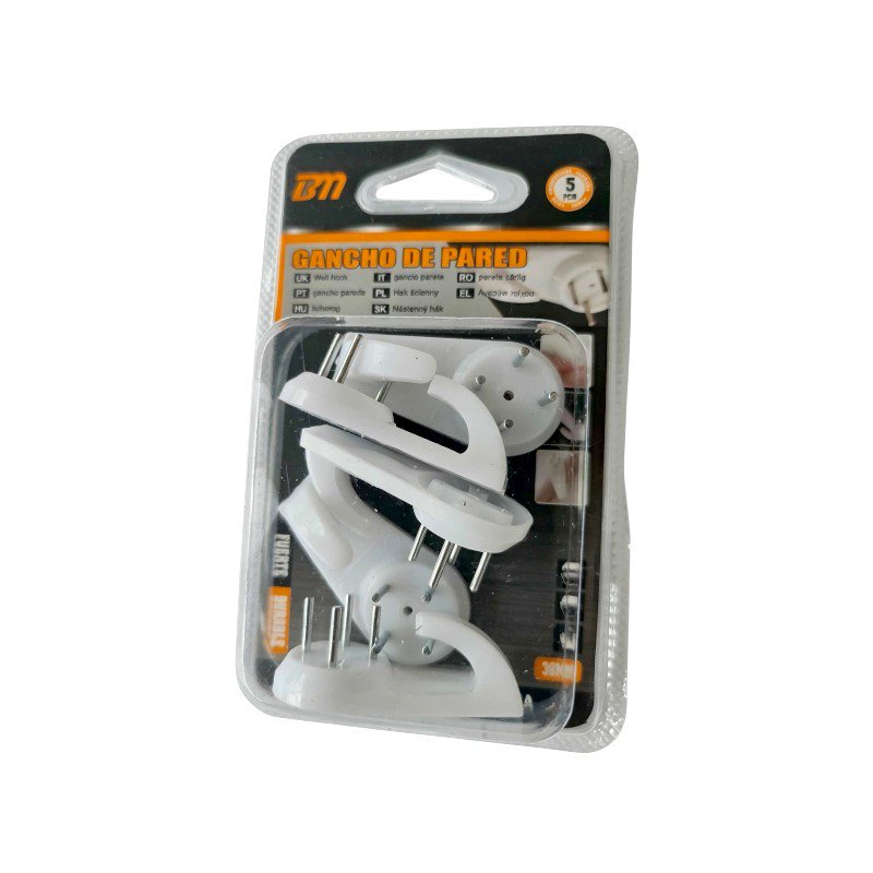 Wall hooks for frames - 38mm - Set of 12 packs of 5 pieces - 204780