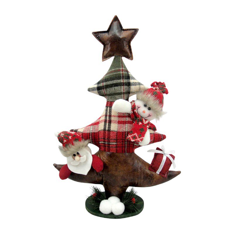 Decorative Christmas tree with plush figures - 30x42cm - 212139