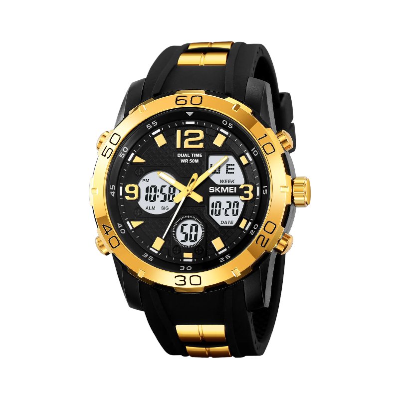 Digital/analog wristwatch – Skmei - 2102 - Gold/White