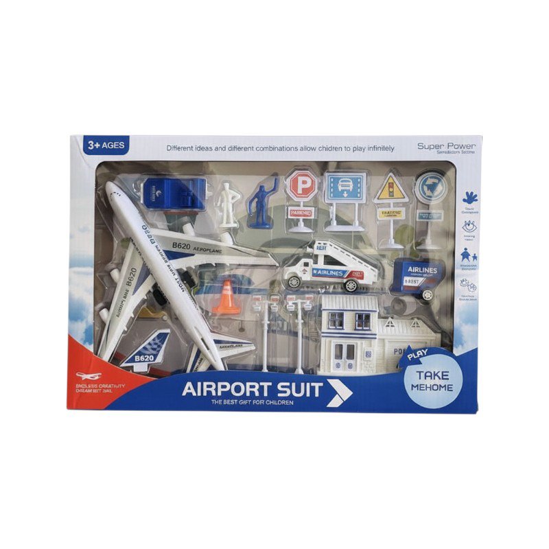 Airport set with airplane & accessories - A620-4 - 233298