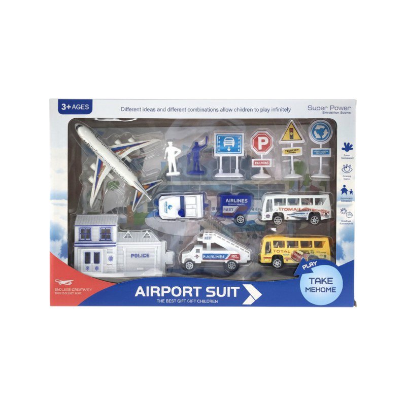 Airport set with airplane & accessories - A620-3 - 233299