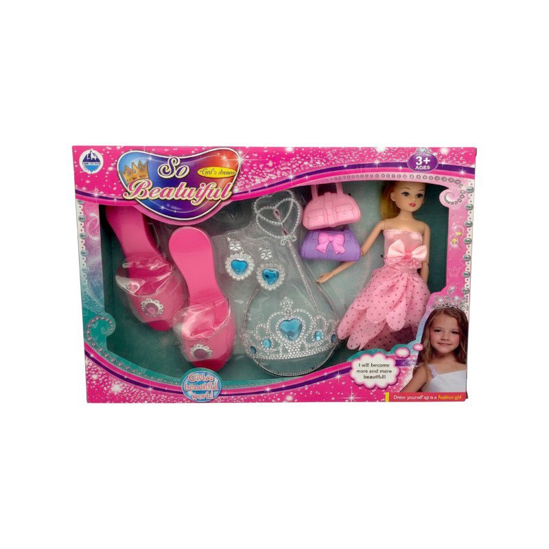 Princess accessory set with sandals & doll - 668H4-10 - 233323