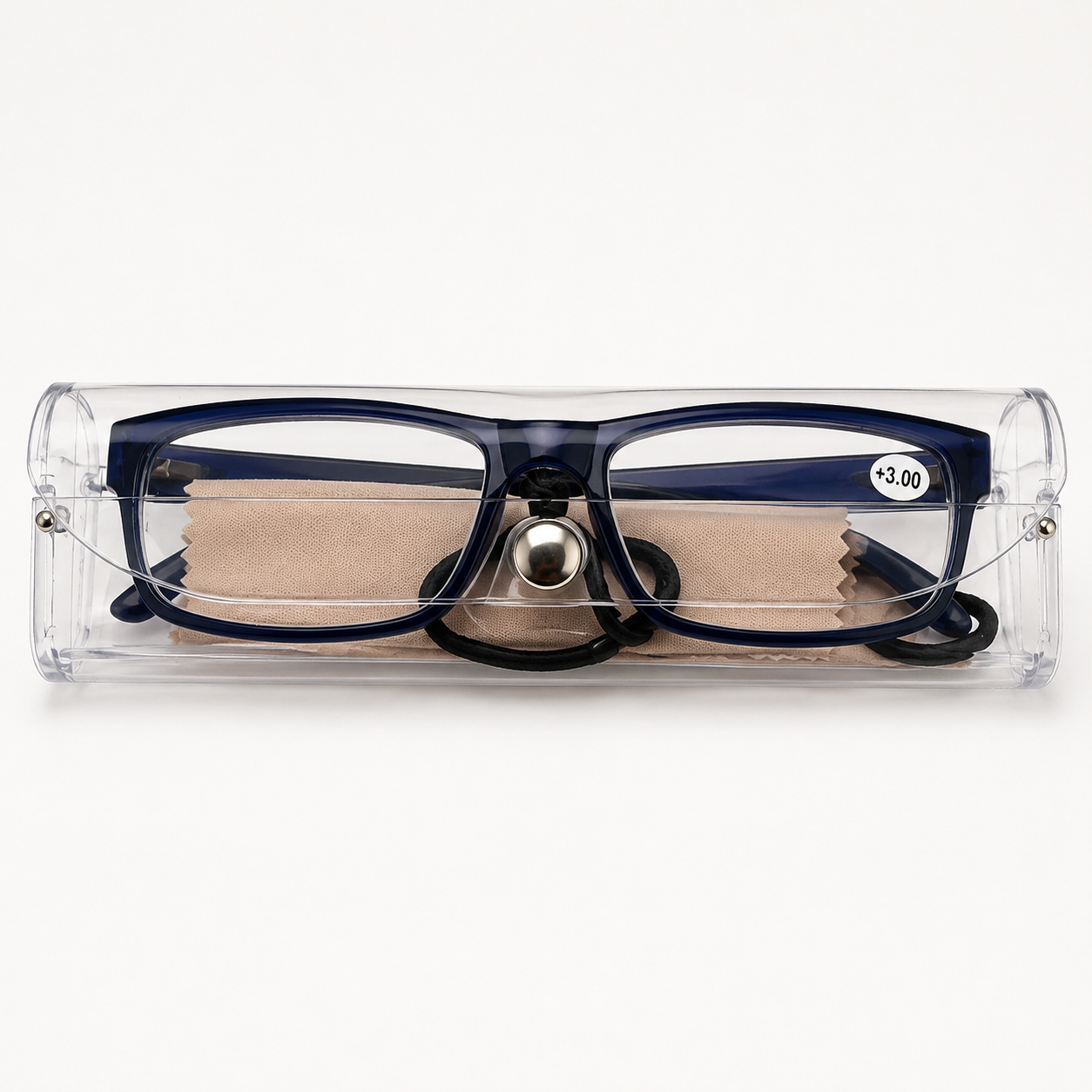 Reading Glasses +3.00 with Protective Case