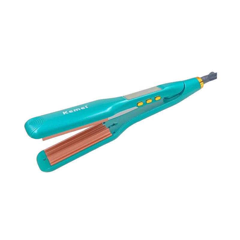 Waver hair straightener - KM-1227 - Kemei - Green