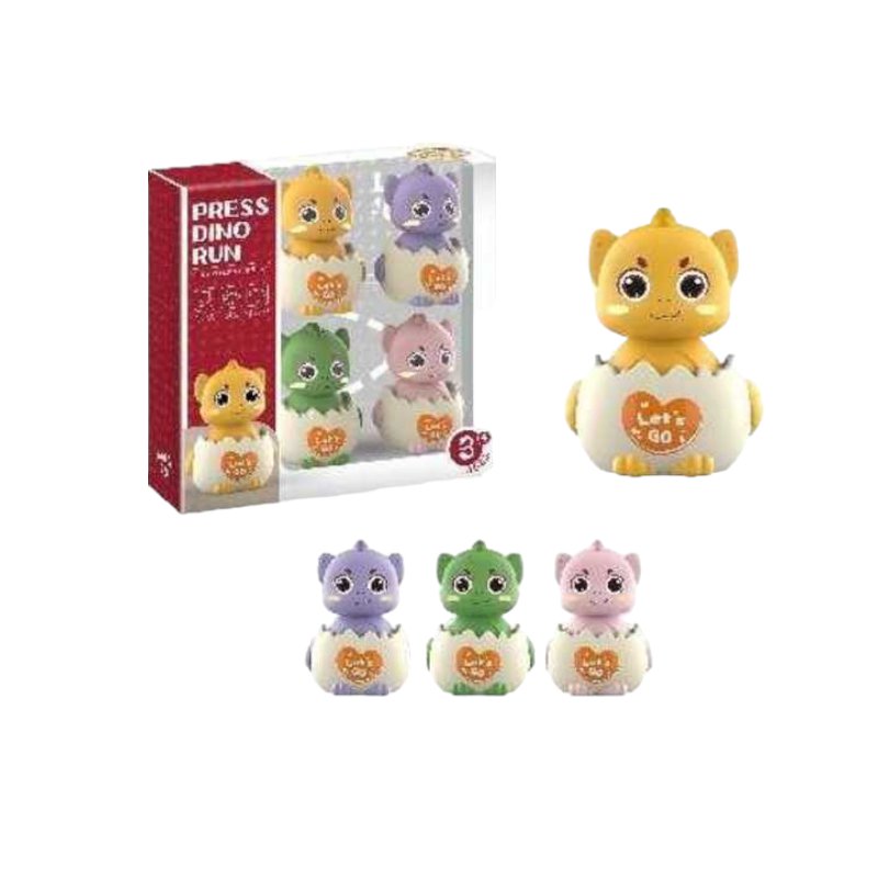 Dinosaur egg toy with wheels and Pull Back - 4pcs - 6613 - 314265