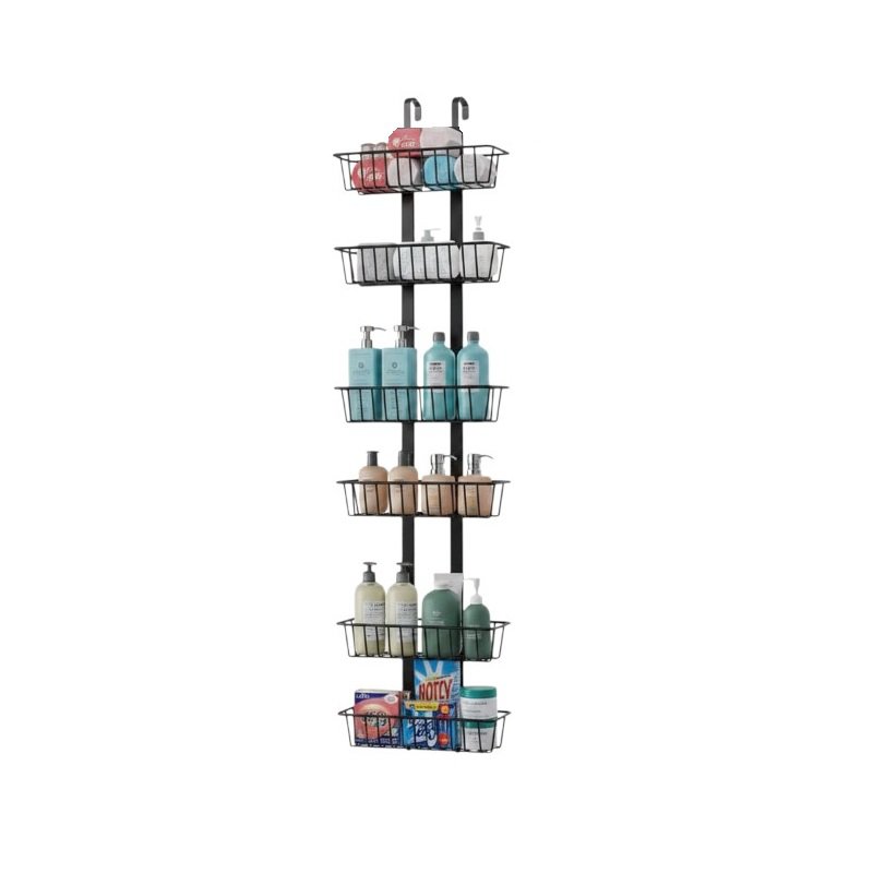 Hanging door shelf with 6 shelves - 7527 - 421632 - Black