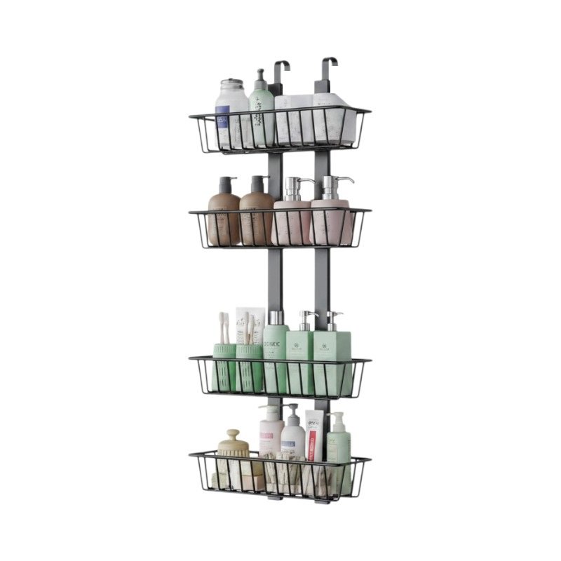 Hanging door shelf with 4 shelves - 7528 - 421786 - Black
