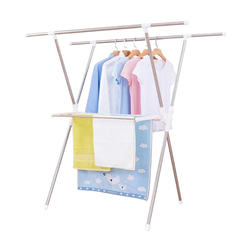 Folding floor hanger & clothes drying rack - 0203D - 522367