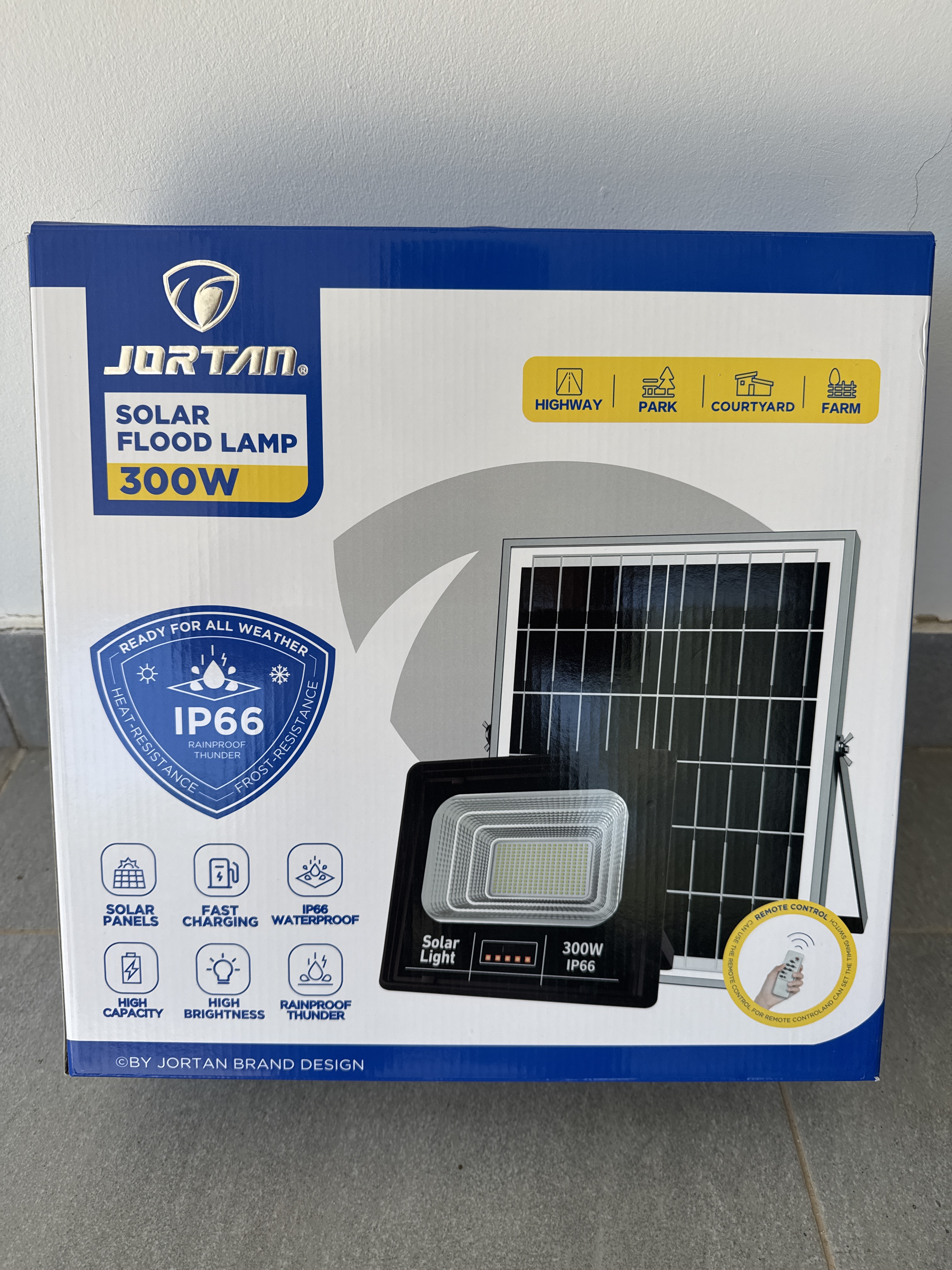 300W LED Solar Floodlight with Solar Panel & Remote Control IP66 - Nail Lamps Cyprus - Market-CY