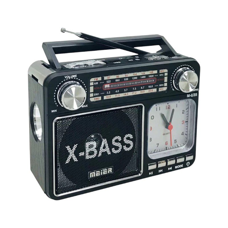 Rechargeable Retro Radio with Clock - M35BT - 654411 - Black
