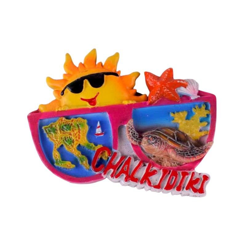 Туристический магнит Souvenir - Набор 12 шт. - Смоляной магнит - Халкидики - 678079