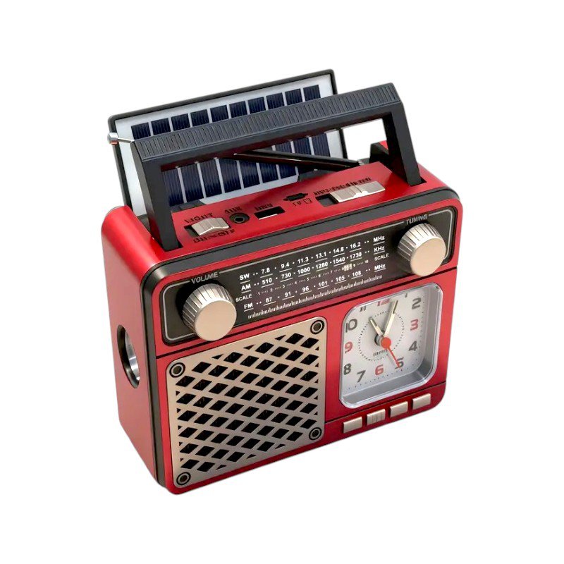 Rechargeable Retro Radio with Solar Panel - MD939S - 679398 - Red