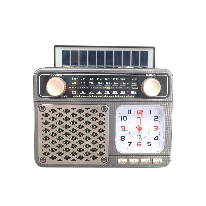 Rechargeable Retro Radio with Solar Panel - MD939S - 679398 - Silver